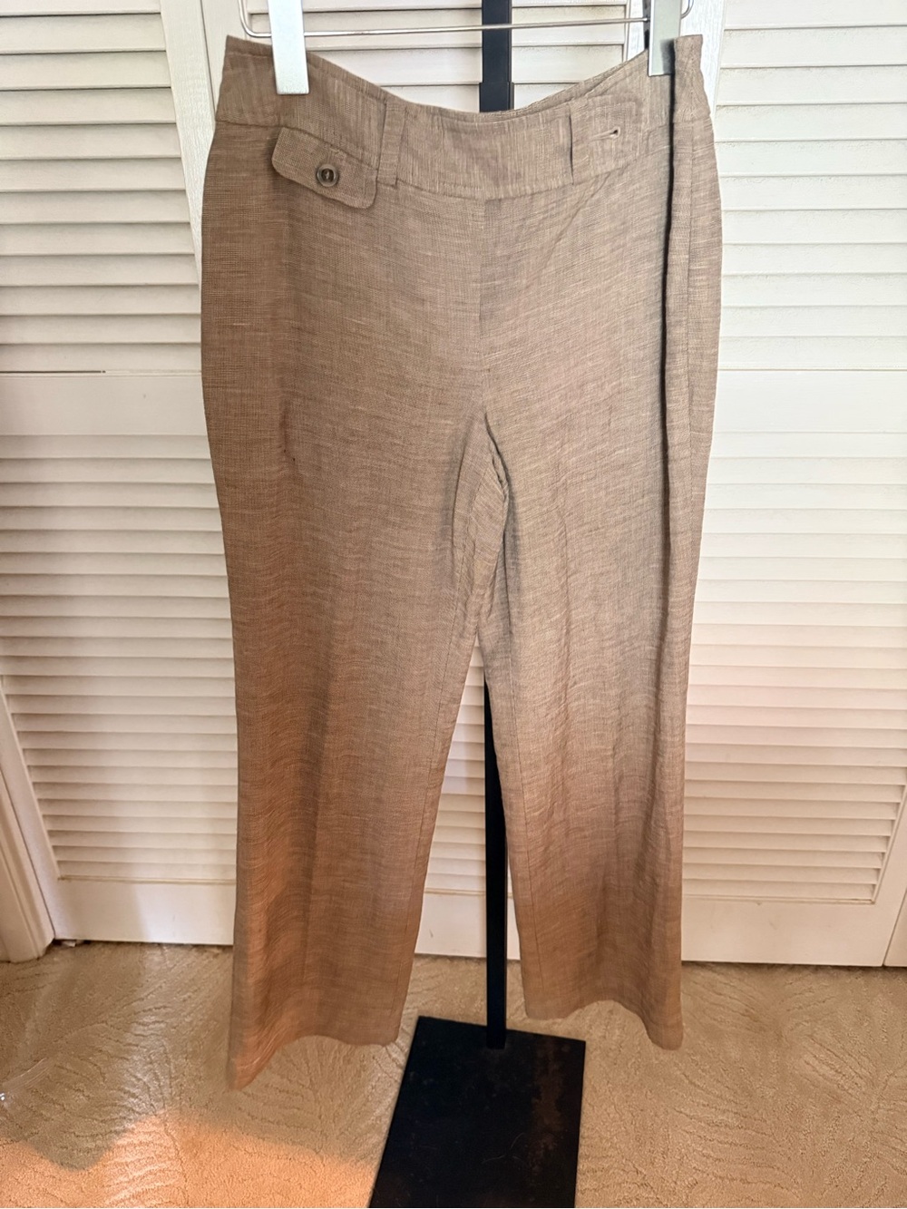Ann Taylor Women's Beige Straight-Leg Trousers